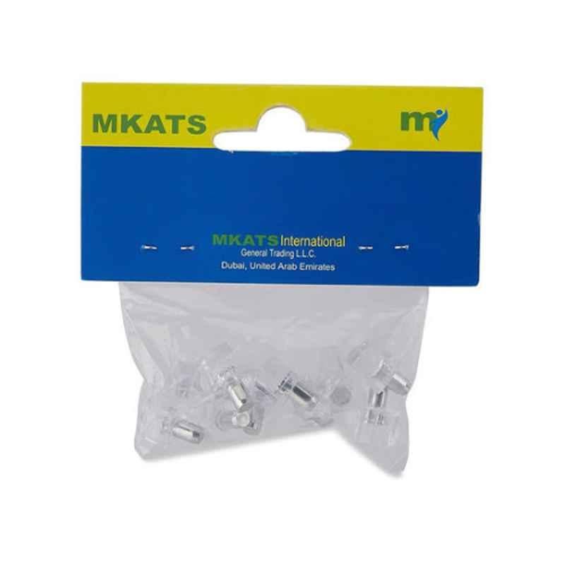 Mkats 10mm Silver Shelf Support Pins, ACE270536 (Pack Of 10)
