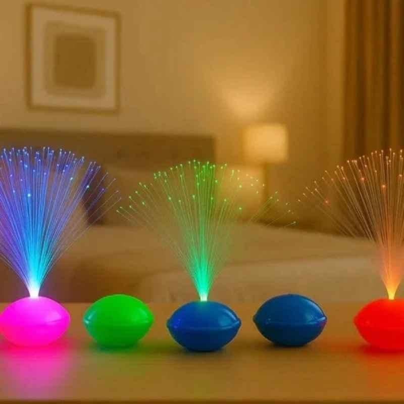 12 Pcs Plastic Multicolour Fiber Optic LED Night Lamp Set