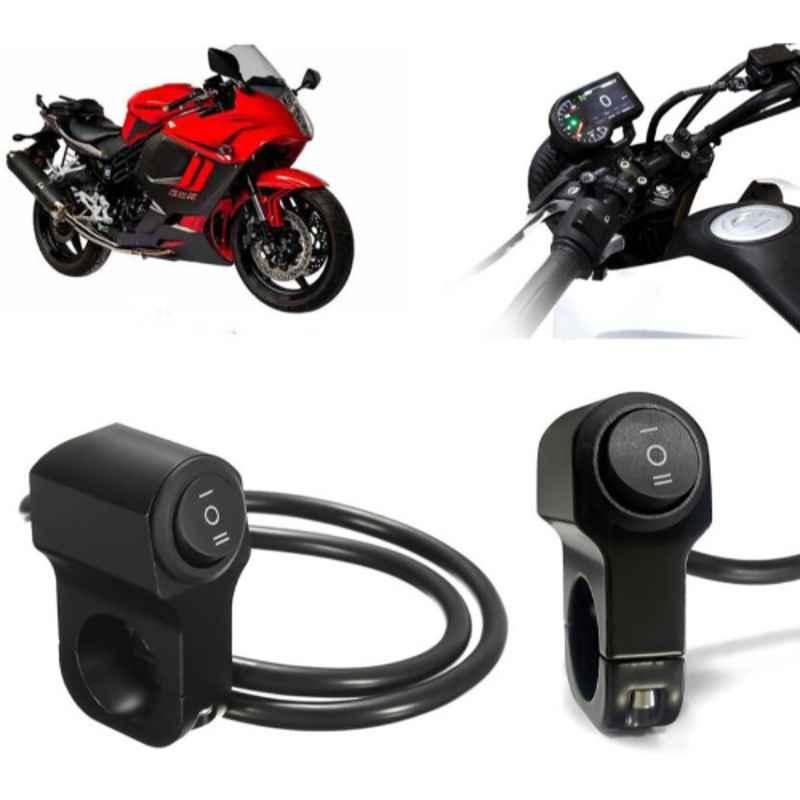 Auto Pearl 12V Aluminium Alloy Black Motorcycle Handlebar Headlight Switch for GT650R