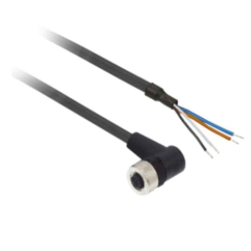 Schneider 5m M12 4 Pins Female Cable Elbowed Pre Wired Connector, XZCP1241L5