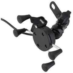 AOW Delhi Traderss Spider Mototrcycle Bike Mobile Holder with USB Charger Bracket for Tvs Phoenix 125