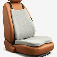 Betterhood Memory Foam & Cotton Grey Backrest & Seat Cushion Combo, Size: Universal