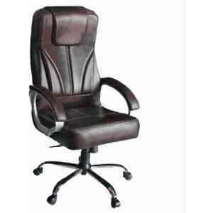 RM HOME Marzan Leather High Back Brown Executive Chair