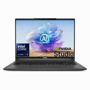 MSI A1VHG-058IN Creator 16 AI Studio Lunar Grey Laptop with Intel Core Ultra 9 1st Gen 185H 64GB/2TB SSD/Windows 11 Home/NVIDIA GeForce RTX 4080 & 16 inch Display, 9S7-15F314-058