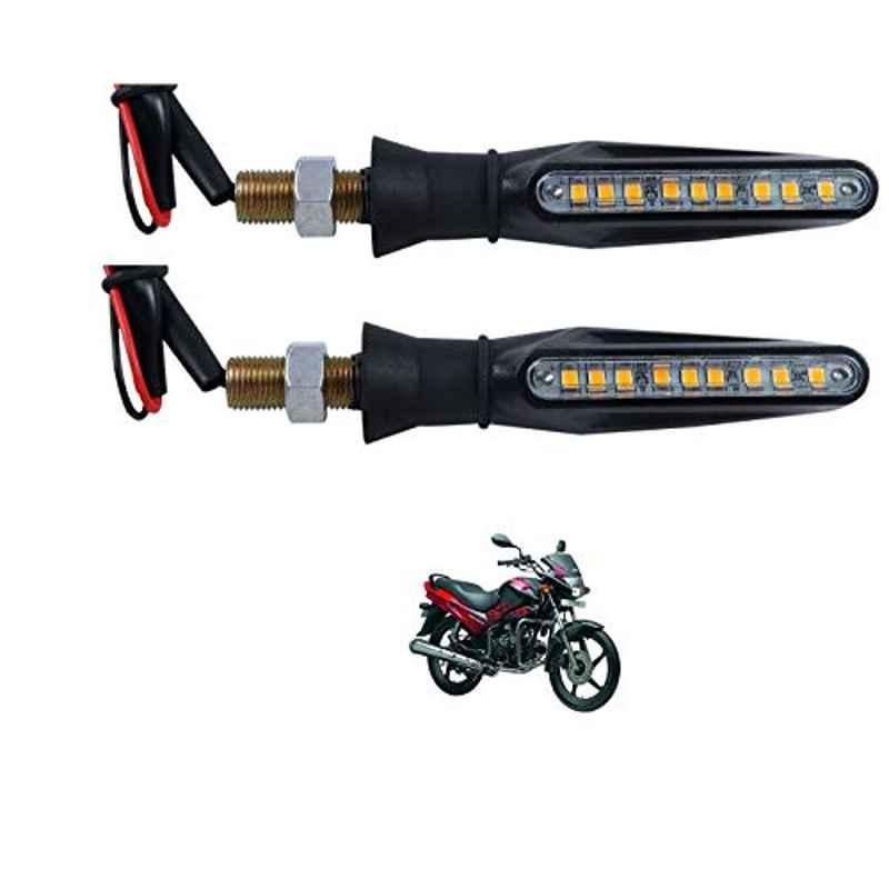 Kozdiko 4 Pcs Plastic Front & Rear Side Sleek Yellow Bike Indicator Set for Hero Glamour