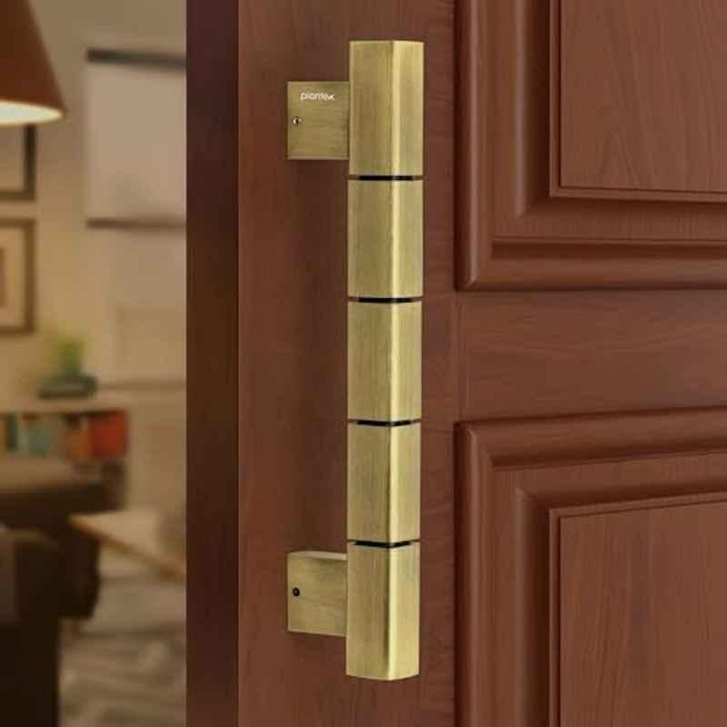 Plantex Mighty Aluminium 11 inch Main Door Handle/Pull-Push Handle for Glass Door/3 Years Warranty (Brass Antique)