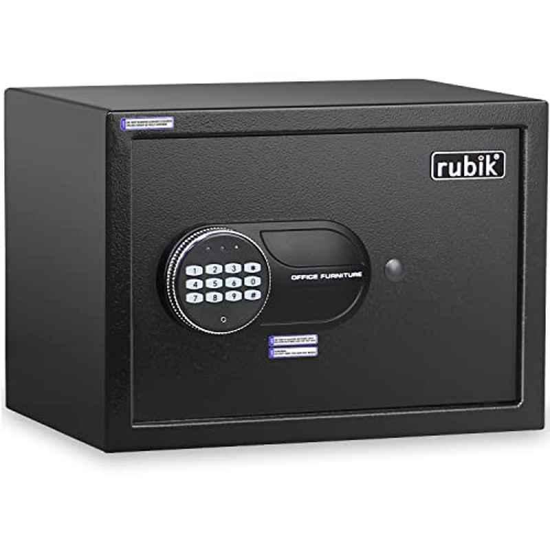 Rubik 25x35x25cm Black Safe Box Document Size With Digital Lock and Override Key, RB-25K1-BLK