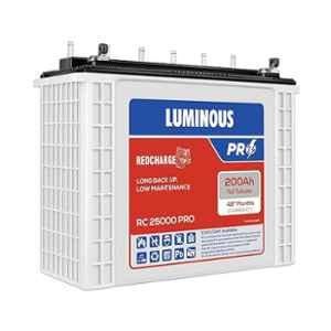 Luminous Red Charge RC 25000 PRO 200 Ah/12V Recyclable Tall Tubular Inverter Battery for Home, Office & Shops