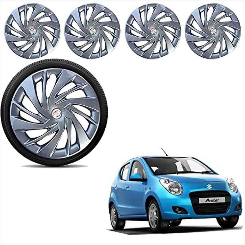 Auto Pearl 4 Pcs 13 inch ABS Silver Car Wheel Cover Set for Maruti Suzuki A Star