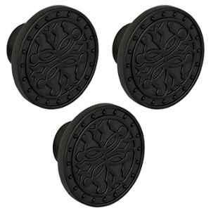 Plantex Knobs for Drawer/Round Drawer Knobs/Knobs for Cabinets/Pull-Push Knobs for Kitchen/Bedroom Drawer (Pack of 3) DTK-301, Black