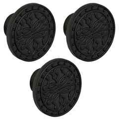 Plantex Knobs for Drawer/Round Drawer Knobs/Knobs for Cabinets/Pull-Push Knobs for Kitchen/Bedroom Drawer (Pack of 3) DTK-301, Black