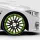 Prigan 4 Pcs 15 inch Black & Green Press Fitting Wheel Cover Set for Mahindra Quanto