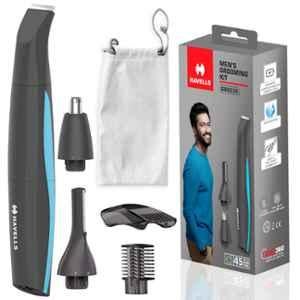 Havells GS6532 Grey 5-in-1 Rechargeable Grooming Kit with Pouch, GHPTTEBJBK00 (Pack of 2)