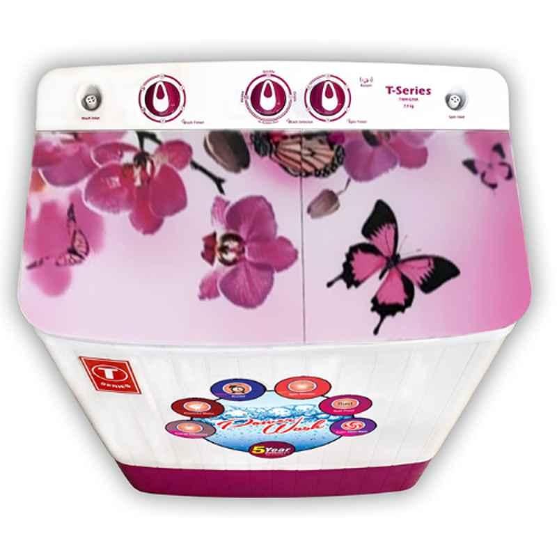 T-Series TWM - G70A 7kg Plastic White & Pink Twin Tub Semi Automatic Washing Machine