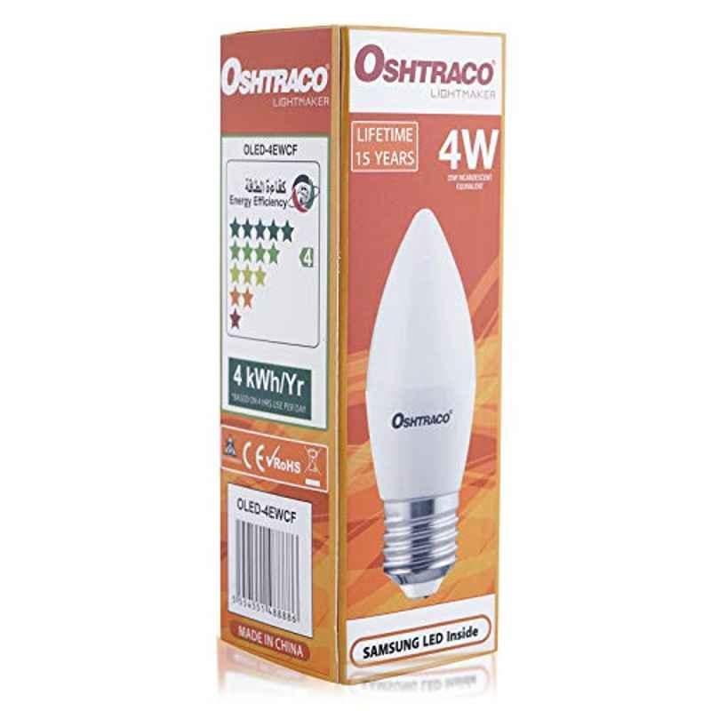 Oshtraco 4W White Candle LED Bulb