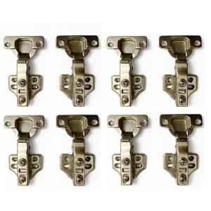 Onmax 8 Pcs 120g Mild Steel 8 Crank Half Overlay Regular Slip On Auto Close Door Hinge Set, MSACH120-8N3