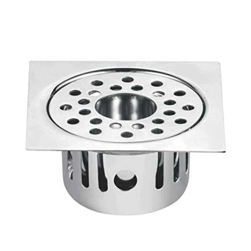 Oleanna CT-104 Stainless Steel Silver Chrome Finish Anti Cockroach Trap Round Floor Drain