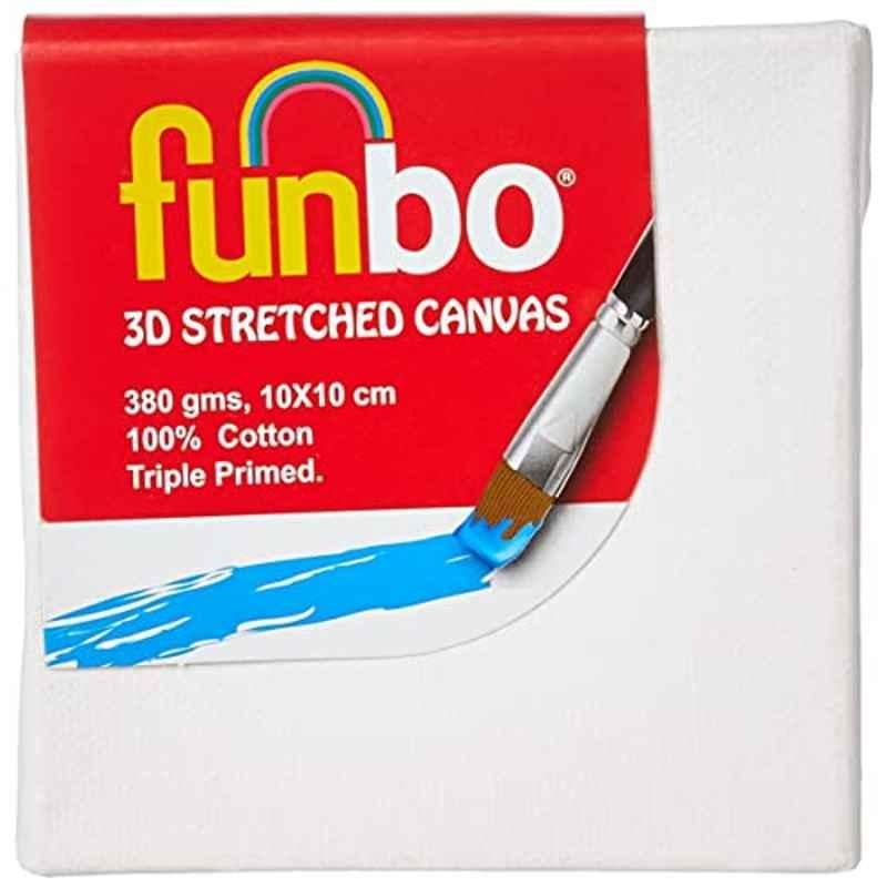 Funbo 10x10cm 380 GSM Stretched 3D Canvas Board