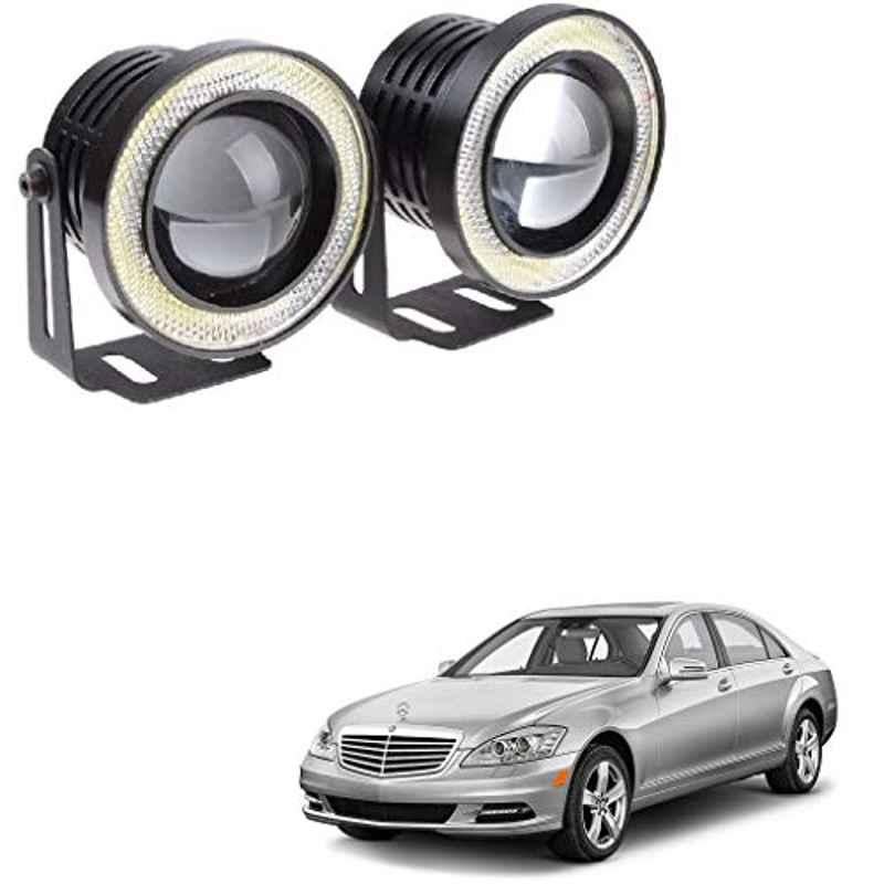 Kozdiko 2 Pcs 15W 3.5 inch High Power White LED Projector COB Fog Light Set with White Angel Eye Ring for Mercedes Benz S-Class, koz_72654