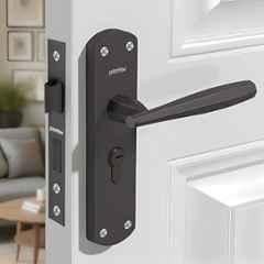 Plantex Heavy-Duty Door Lock/Door Handle Set with 3 Years of Warranty/Mortise Lock with 3 Keys, Brass Lockbody & Cylinder 8135 Grey