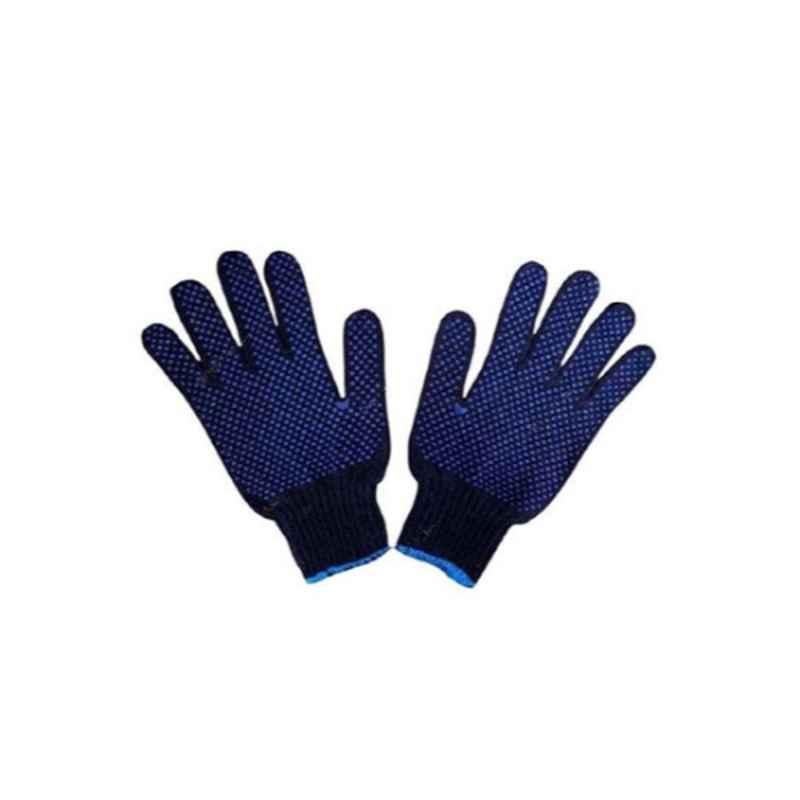 Vaultex BDD Blue & Black Double Side Dotted Gloves, Size: Free