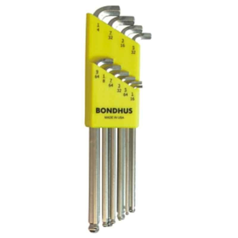 Bondhus SBLX10B 10 Pcs Long BriteGuard Stubby Ball End L-Wrench Set, 16738