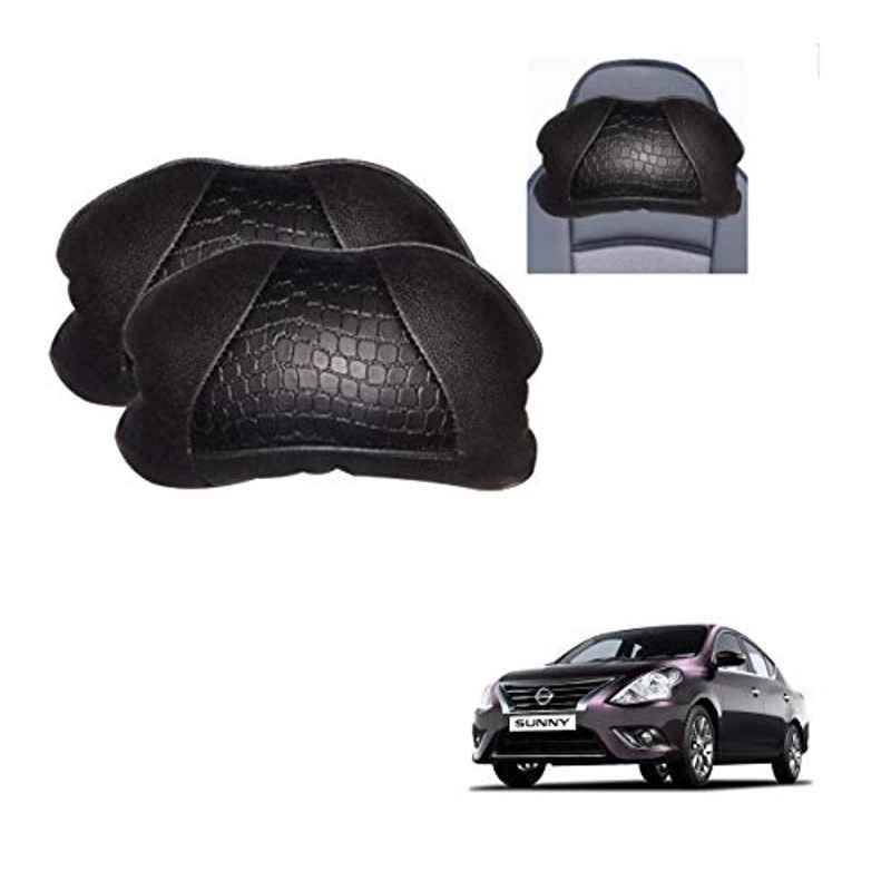 Kozdiko 2 Pcs Black Neck Rest Cushion Pillow Set for Nissan Sunny