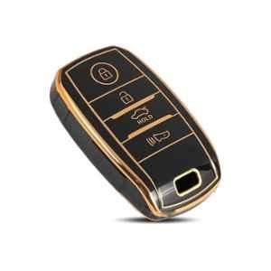 Flymaster Thermoplastic Polyurethane Black TPU Car Key Cover, BLACK-TPURKE-47