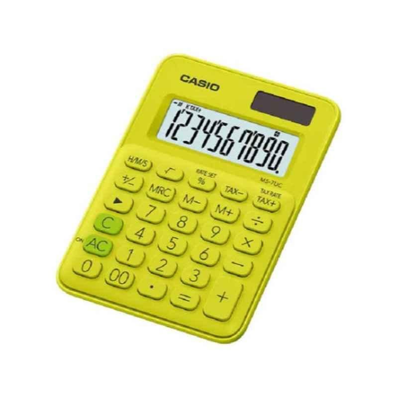 Casio MS-7UC-YG Yellow 10 Digit Mini Desk Type Calculator