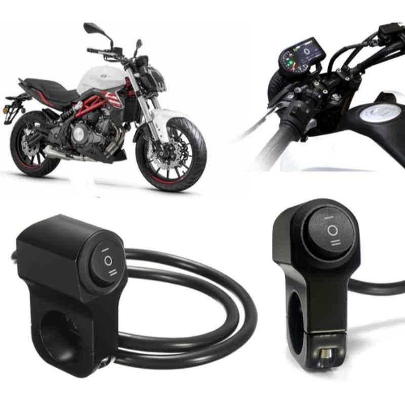 Auto Pearl 12V Aluminium Alloy Black Motorcycle Handlebar Headlight Switch for 302 S
