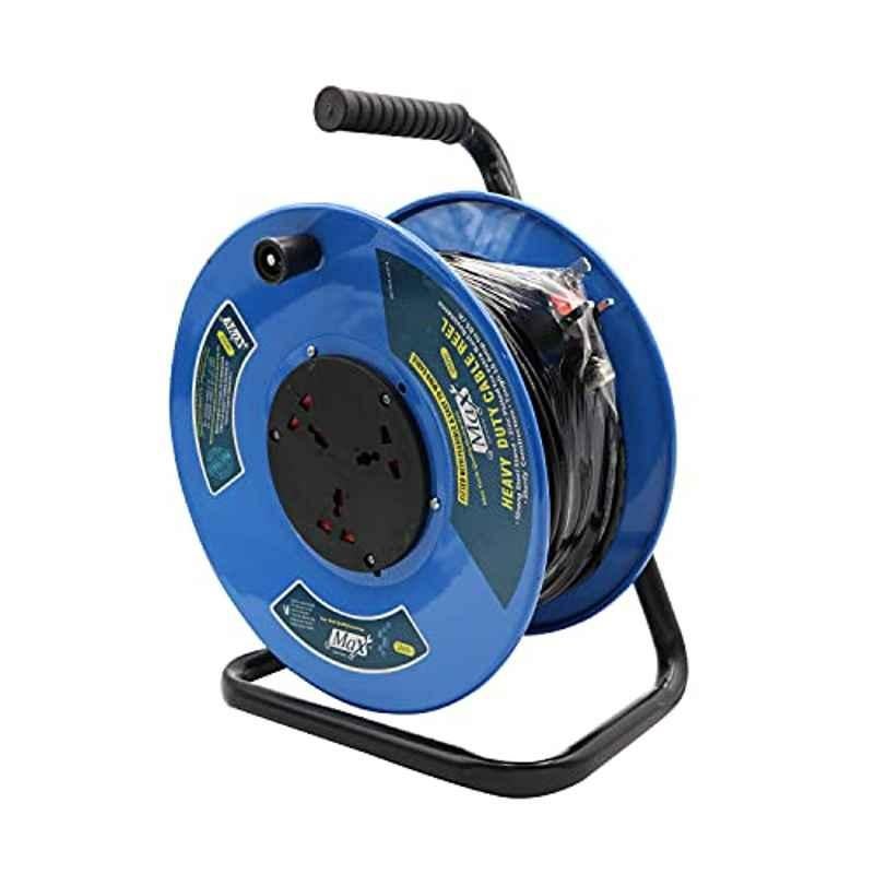 Max Germany 50m Alloy Steel Blue & Black Cable Reel Extension, 499-50