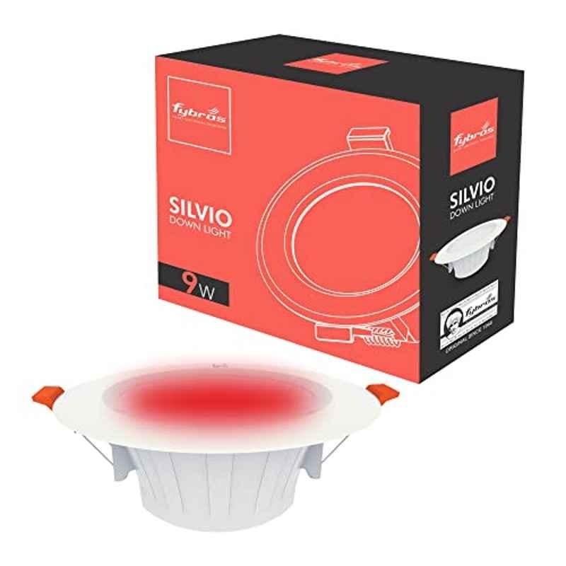 Fybros Silvio Plus 9W Aluminium Red Round LED Ceiling Light, FLS5833A