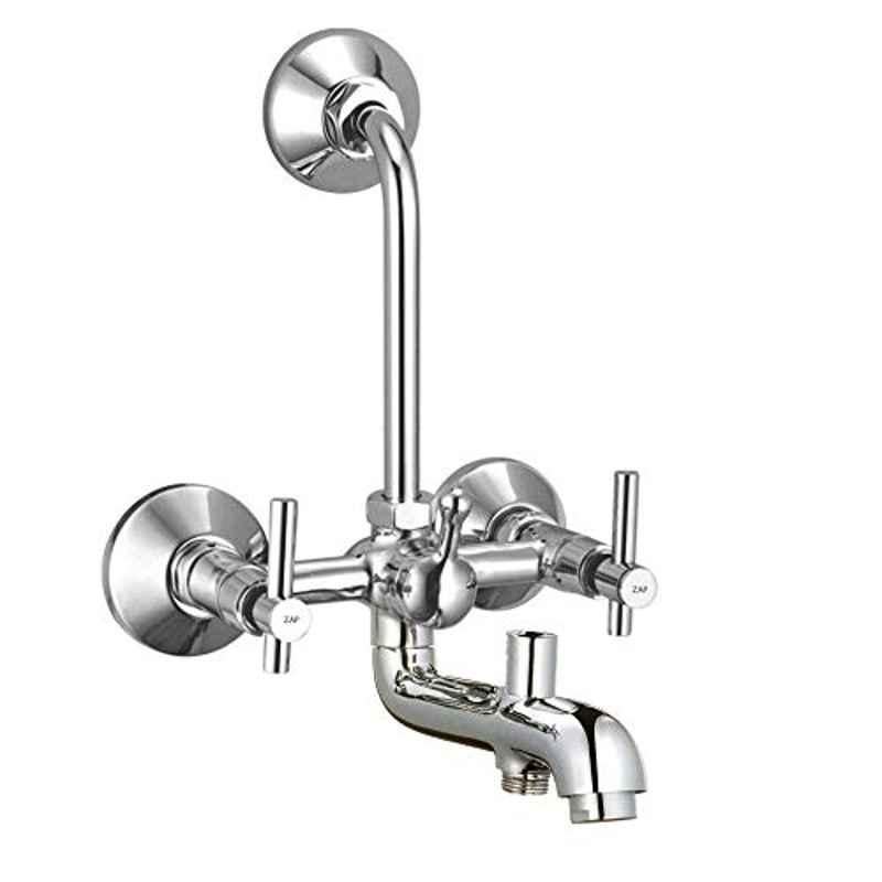 ZAP Terrim Brass 3 In 1 Wall Mixer with Provision for Overhead Shower & 125mm Long Bend Pipe