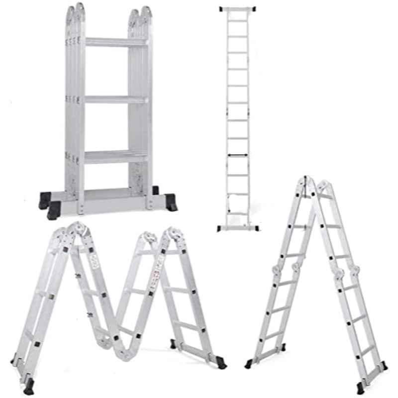 Robustline 4x3ft Aluminium Silver Multi Purpose 7 in 1 Extension Folding Step Ladder