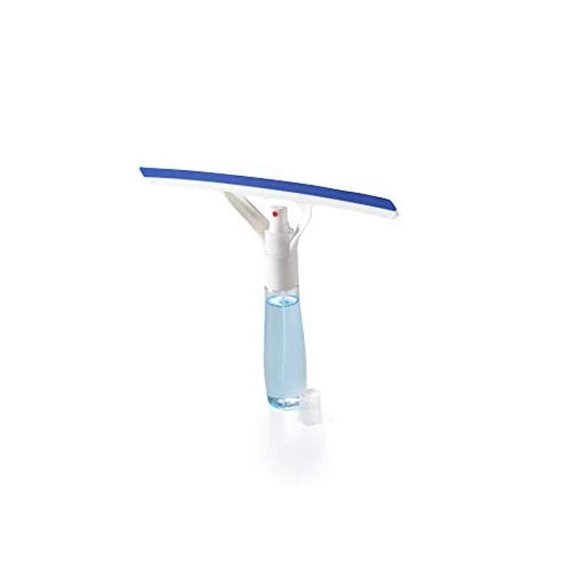 Addis Rubber Blue & White Glass Squeegee with Built in Spray System & Bottle, 518040