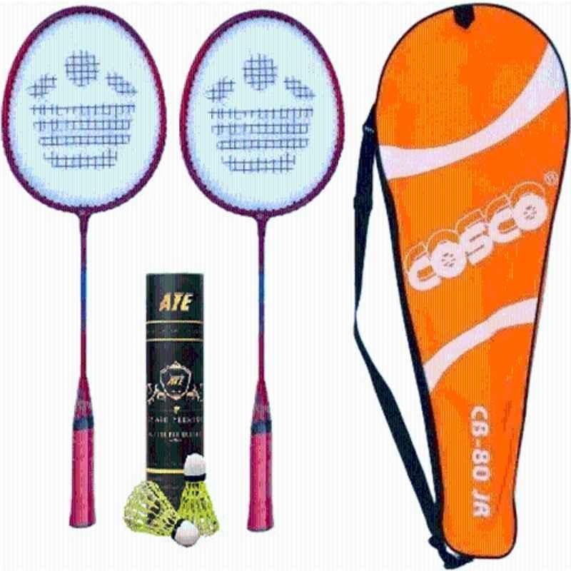 Cosco CB 80 Badminton Kit with ATE Nylon Shuttles for Junior Kids