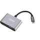 Rapoo Silver Grey Aluminium Alloy USB-C 2 in 1 Multi Function Adaptor, XD10V