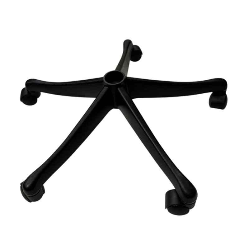 Woodberg 5 Legs Revolving Office Chair PVC Nylon Black Beta Base with Twin Wheels & 5-Star Stability, PF-3333
