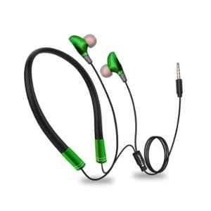 Hitage Green Wired Neckband Earphone, NBH-725