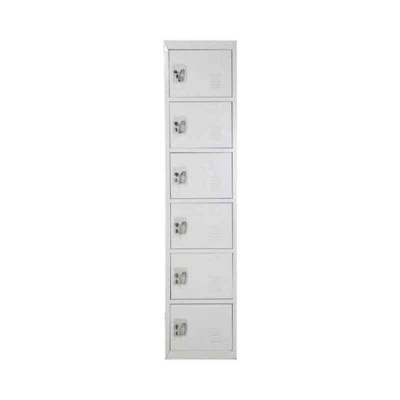 Generic 45x40x183cm Steel Silver 6 Door Locker Cabinet, TG6