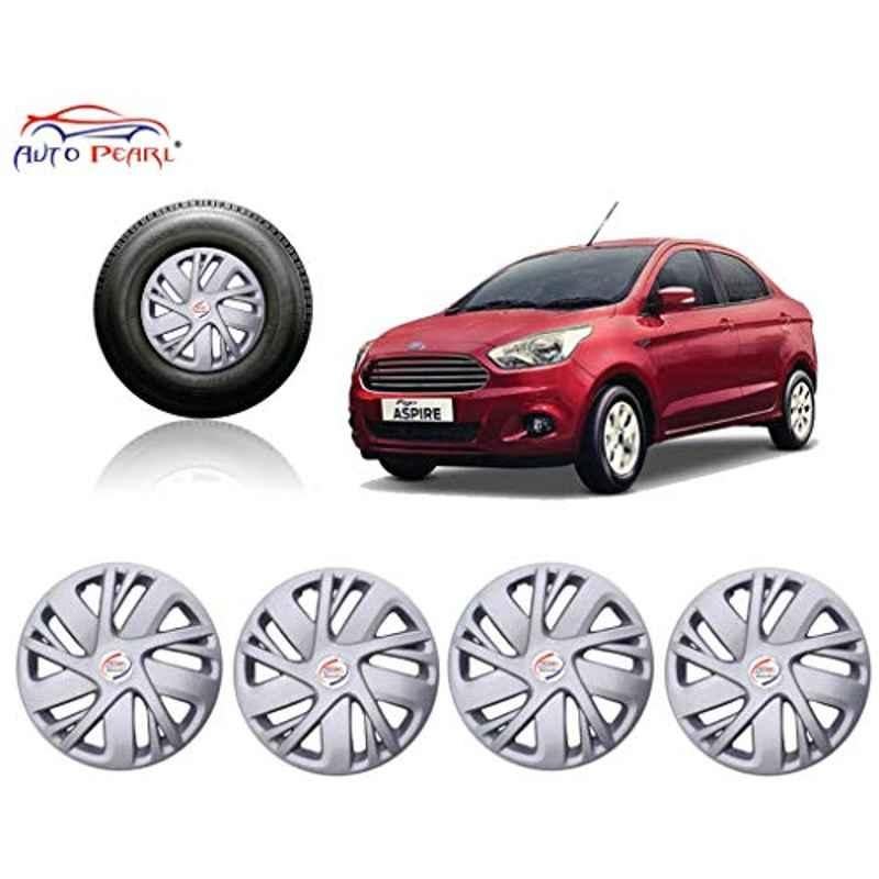 Auto Pearl 4 Pcs 14 inch Silver Perfect Fit Wheel Cover Set for Ford Figo Aspire