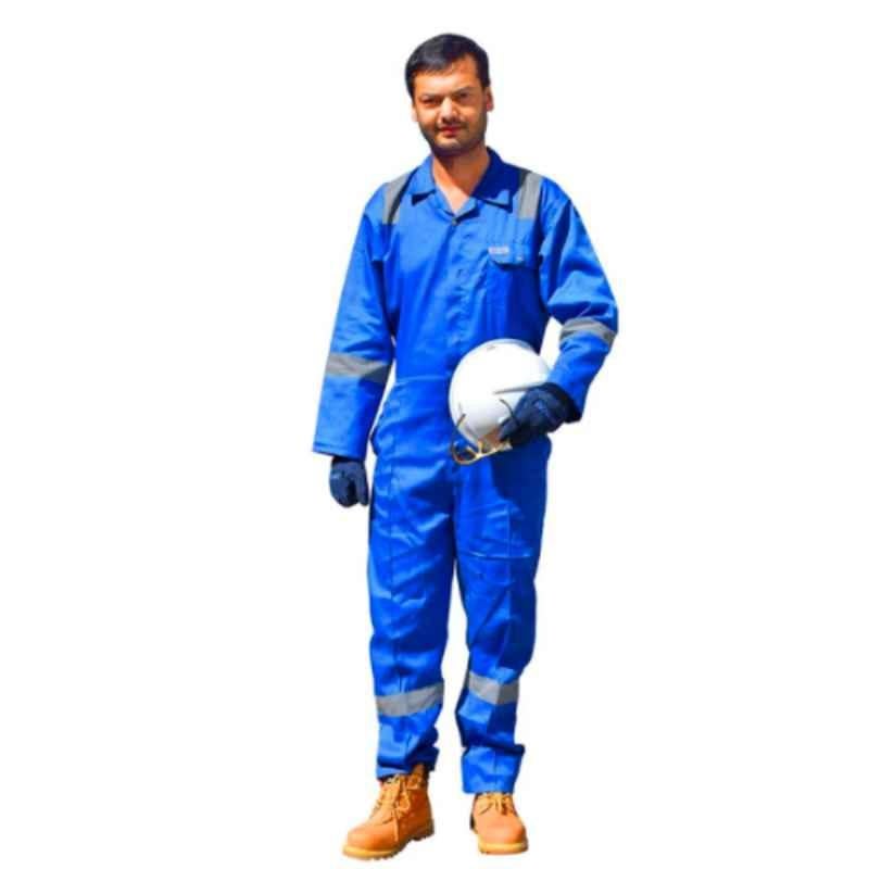 Ameriza Chief C A505050301 Petrol Blue Twill Cotton Coveralls with Tapes, Size: M