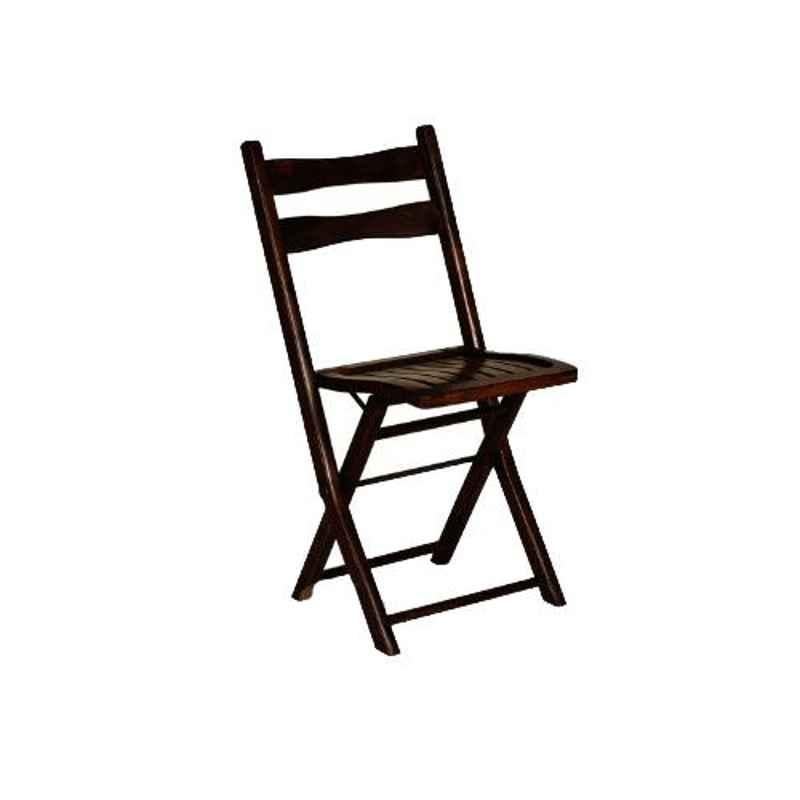 Angel Furniture 14x14x36 Inch Walnut Finish Sheesham Wood Folding Chair, AFC-012W