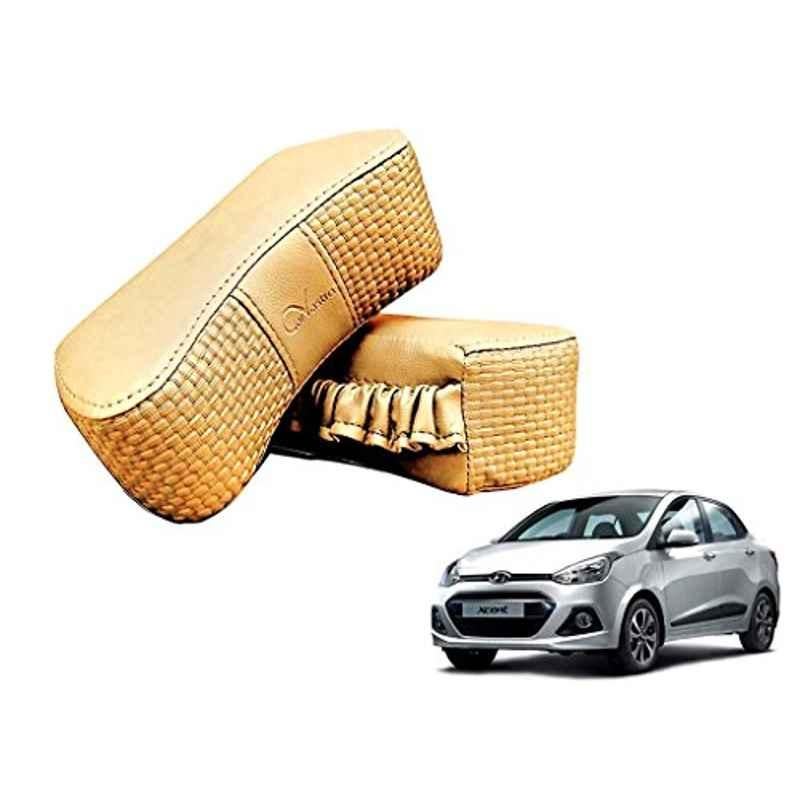 Kozdiko 2 Pcs Memory Foam Beige Luxurious Neck Rest Set for Hyundai Xcent, koz_40507