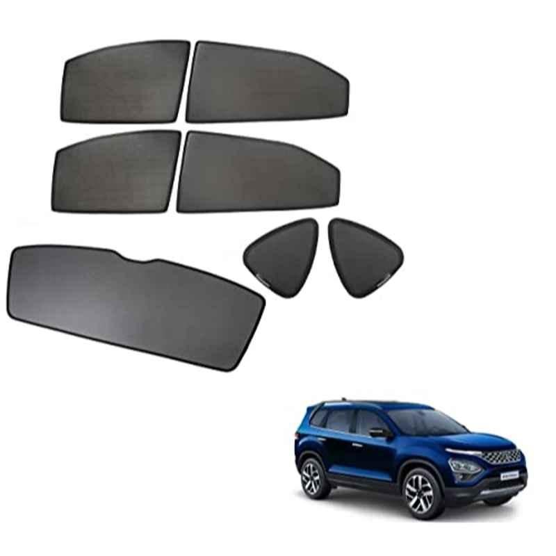 Kozdiko 5 Pcs Mesh Black Fixed Window & Rear Sun Shades Set for Tata New Safari 2021-Present
