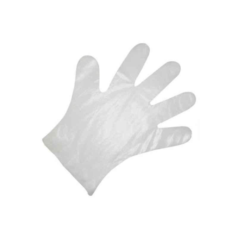 Clear Disposable Plastic Gloves, Size: S (Pack of 100)
