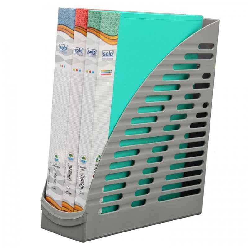 Solo XL Size Grey 1 Extra large Compartment 2 Pcs File & Magazine Rack Set, FS 201 (Pack of 2)