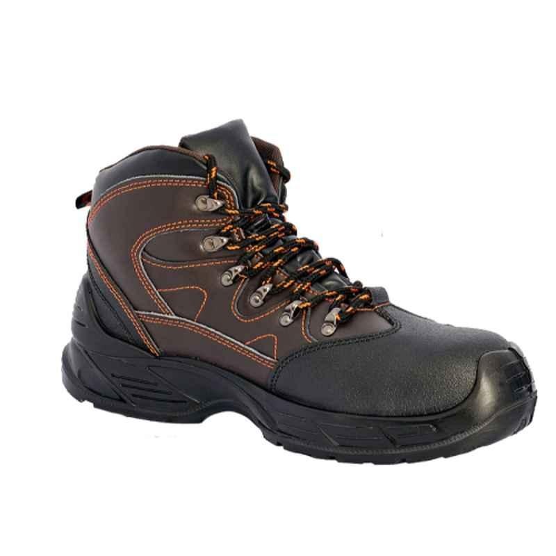 Vaultex V208 Steel Toe Brown Safety Shoes, Size: 43