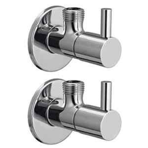 Acrome Stainless Steel Chrome Finish Turbo Angle Valve with Wall Flange (Pack of 2)