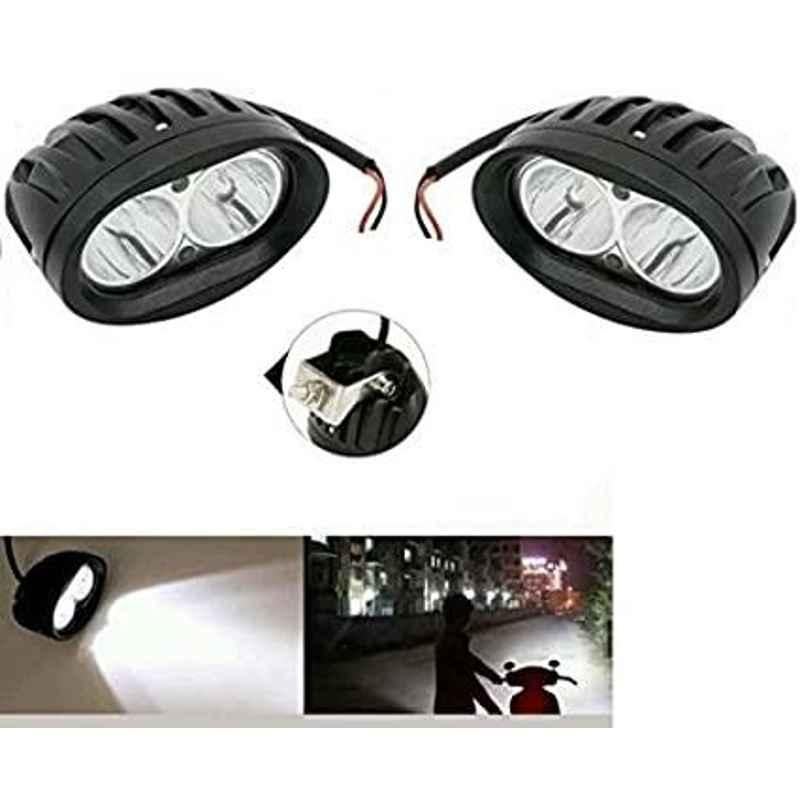AOW (2 LED) 20W Oval Projector Fog Light Auxiliary Spot LED Light Off-Road Driving Lights LED Fog Lights for Suzuki Access 125(Pack of 2)